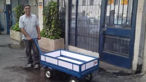 עגלת משא עם 4 גלגלי יצוקים כולל ארגז