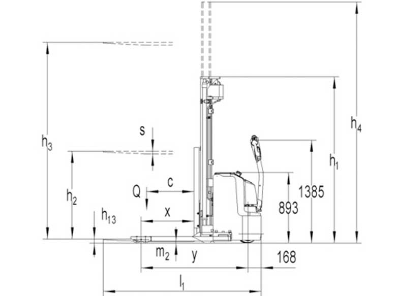 אדם הולך דגם PS16 20L SL 4 - מלגזה אדם הולך דגם-PS16/20L SL