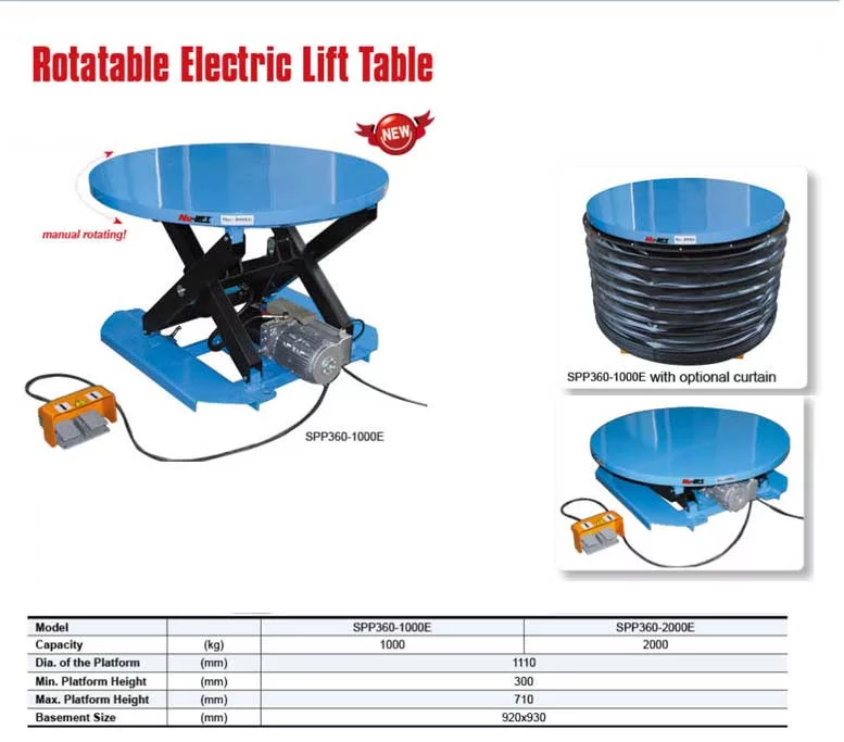 שולחן הרמה חשמלי פלטה עגולה מסתובבת דגם -SPP360-1000E
