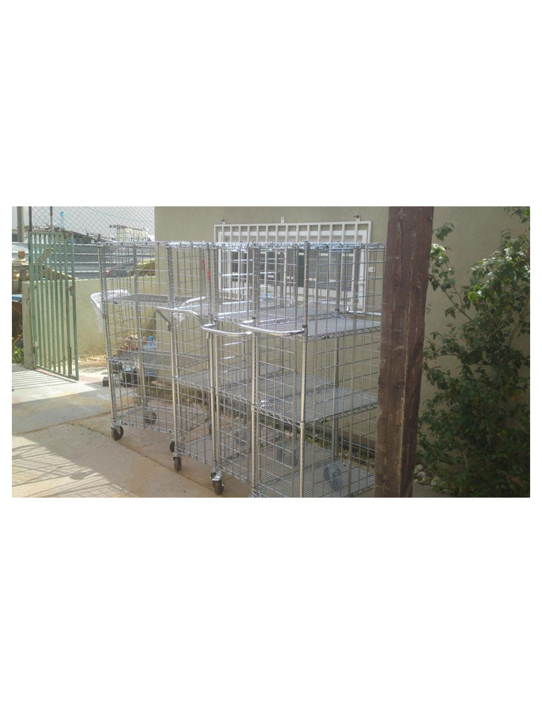 כרום ניקל כולל גב כולל דפנות רשת T112 1 - עגלות כרום ניקל כולל גב כולל דפנות רשת T112