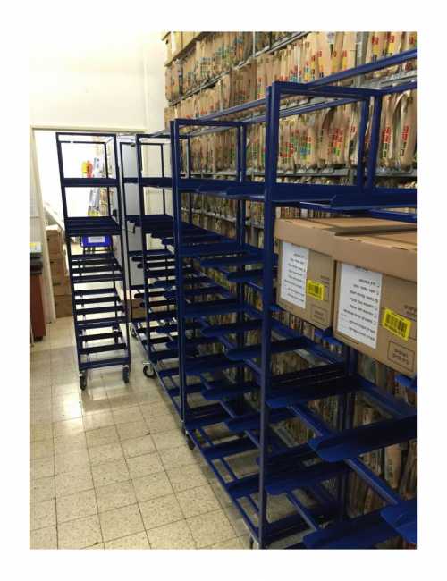 נצור עגלות להובלת ואסנת תיקיות בנק ירושלים