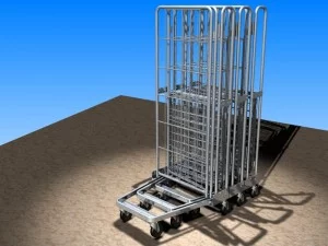 עגלת כלוב רשת מתכנס כולל דלת C106