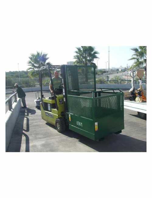 תא הרמה תקני למלגזה לעבודות בגובה תמונה מהשטח