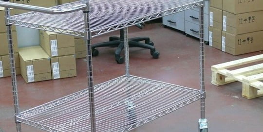 עגלות רשת ציפוי כרום ניקל הספקה למחסן מחשבים