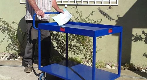 עגלת מדפים כולל ידית לפי בקשת לקוח